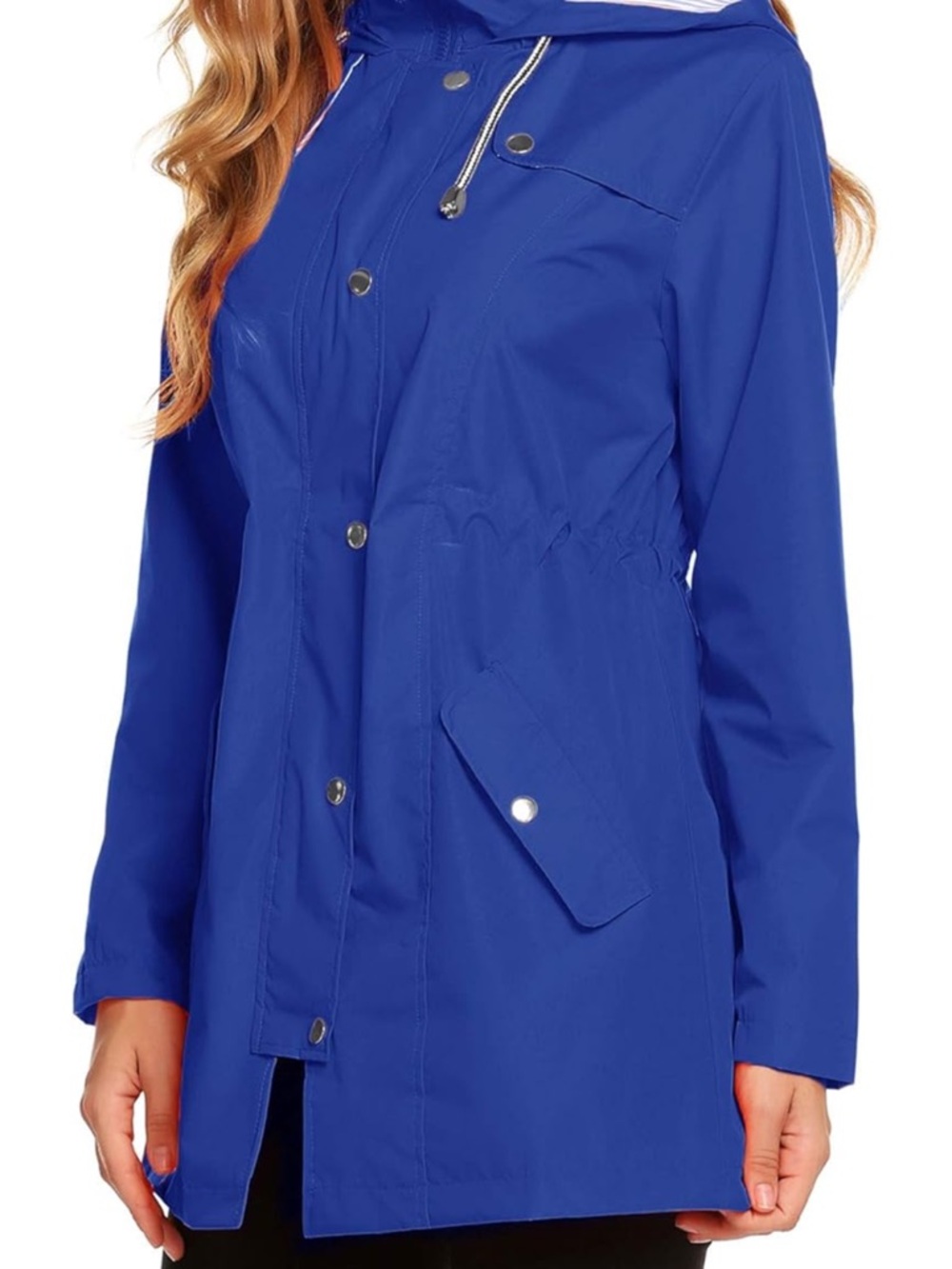 ZHENWEI Womens Lightweight Hooded Waterproof Active Outdoor Rain Jacket Size M - Picture 4 of 10